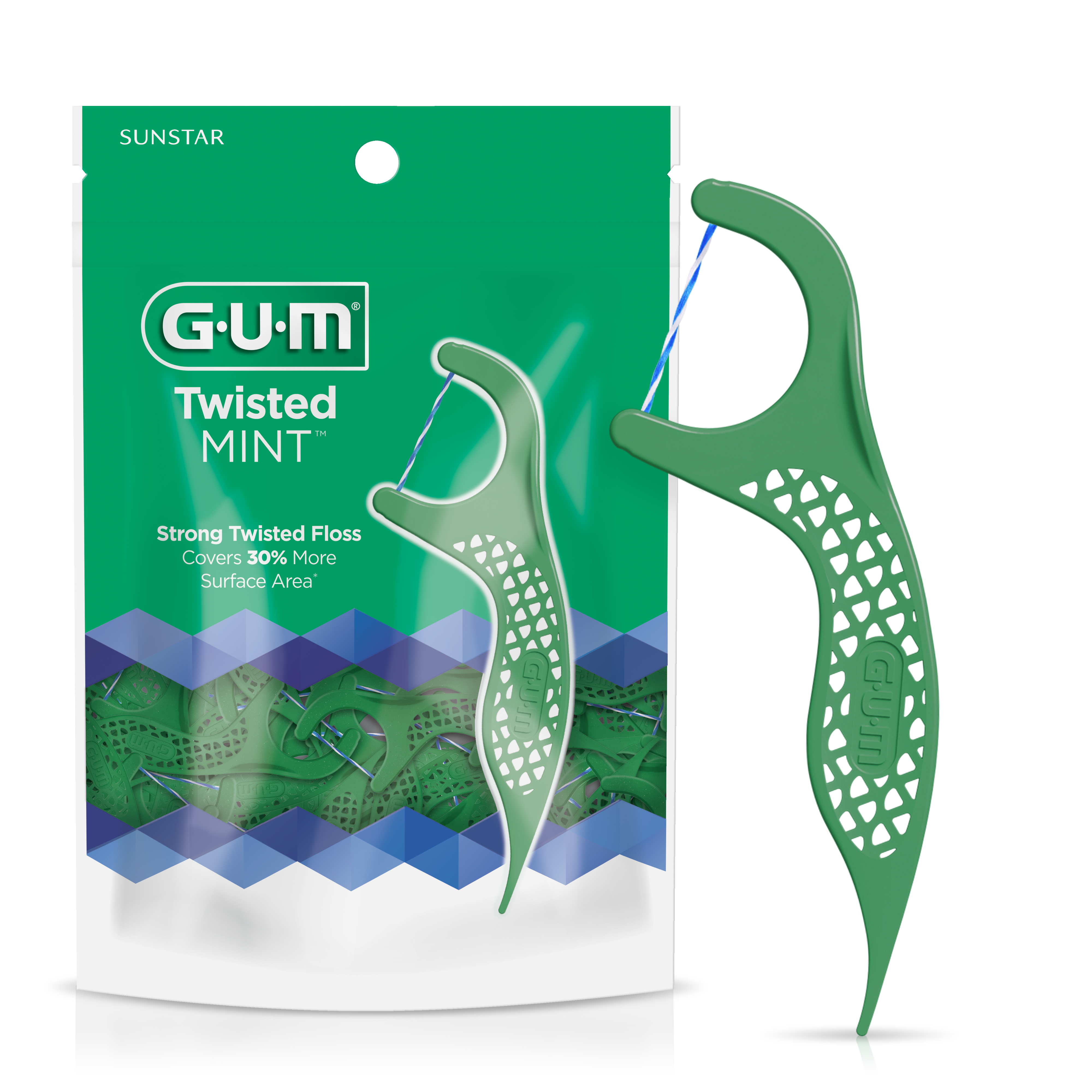 GUM® Twisted Mint® Floss Picks - Deep Clean & Fresh Breath
